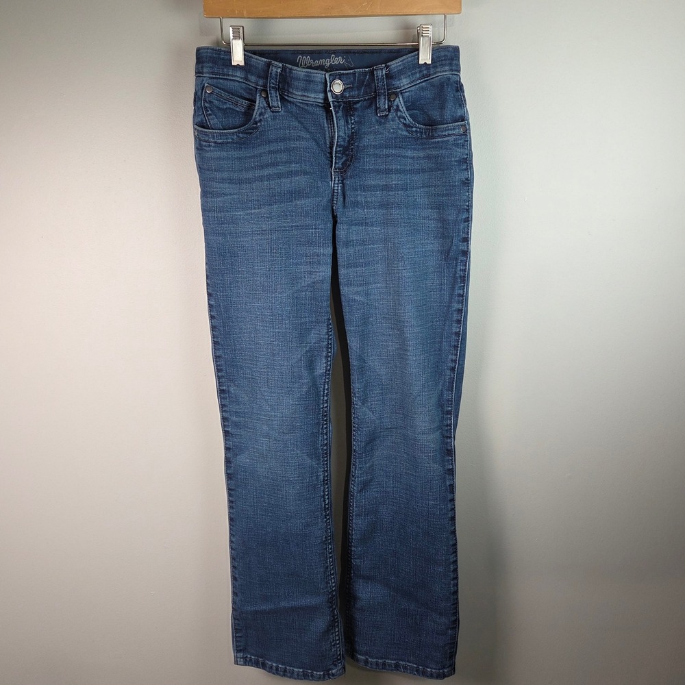 Wrangler Q-Baby Riding Jeans Womens 5x32 Blue Excellent Bootcut Denim WRQ20ST